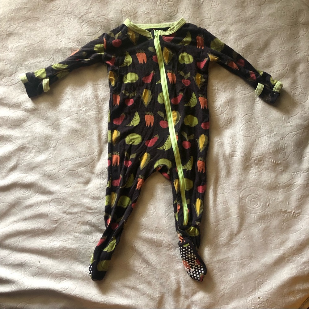 Vegetable Print Kickee Pants Footie Sleeper